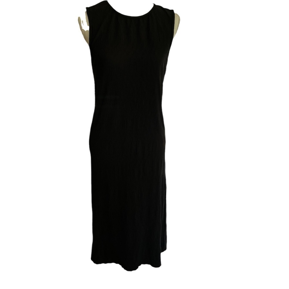 Pixie Market Textured Crepe Black Casual Shift Dress Size Small